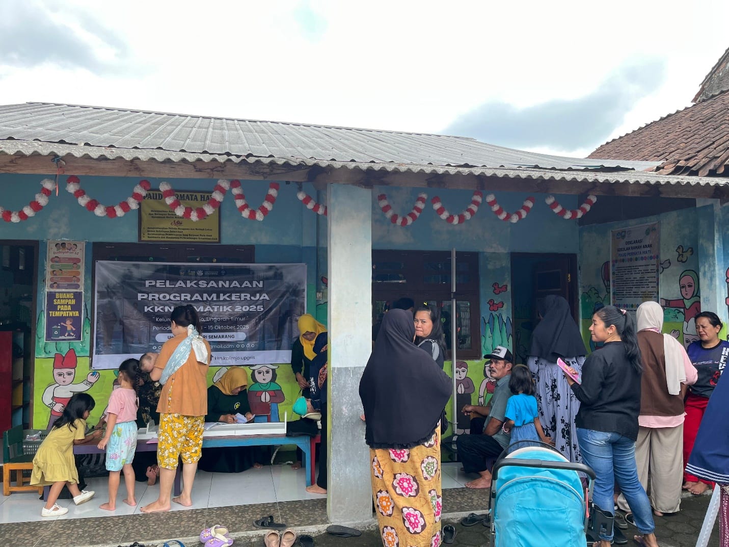 Mahasiswa KKN Tematik UPGRIS Kelompok 08 Gelar Cek Kesehatan Gratis Bersama UPTD Puskesmas Leyangan di PAUD Permata Hati Kalirejo