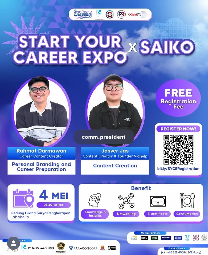word-image-1391-1 Start Your Career Expo 2026 Dorong Mahasiswa dan Pelajar Siapkan Karier Sejak Dini melalui Seminar Inspiratif dan Kompetisi Kreatif